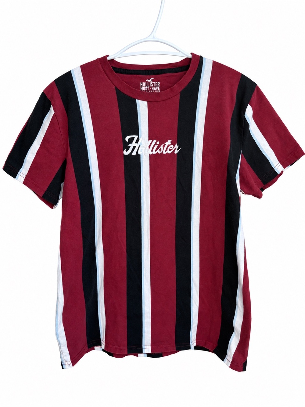 Hollister Men’s M Vertical Stripe T-Shirt 90s Inspired Skater Streetwear